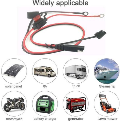 Connecteur SAE pour chargeur de batterie de moto - Cable de charge SAE - Coupe rapidement la prise à la borne 12 V (1/4)