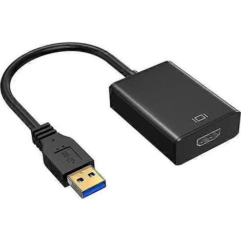 Adaptateur USB vers HDMI, convertisseur vidéo et audio USB 3.0 vers HDMI 1080p, connecte les PC et les ordinateurs portables aux moniteurs/téléviseurs HD/projecteurs, compatible avec les systèmes Wind (1/5)