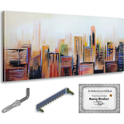 Monica Mirafiori I Gemälde Manhattan I 140x70cm  Gemälde Handgemalt  Acrílico gel  Sehr Großes Acrylbild I Moderne Kunst I Kunstbilder I Gemälde Handgemalt (1/5)