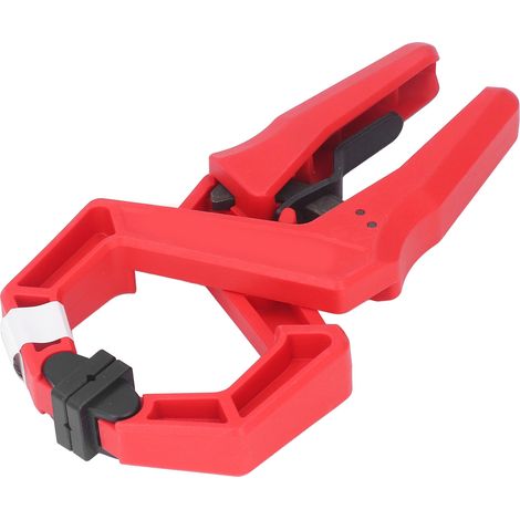 Serre-joint à cliquet bois plastique technique dur rouge noir 5 cm déblocage rapide poignée ergonomique bricolage photo (1/5)