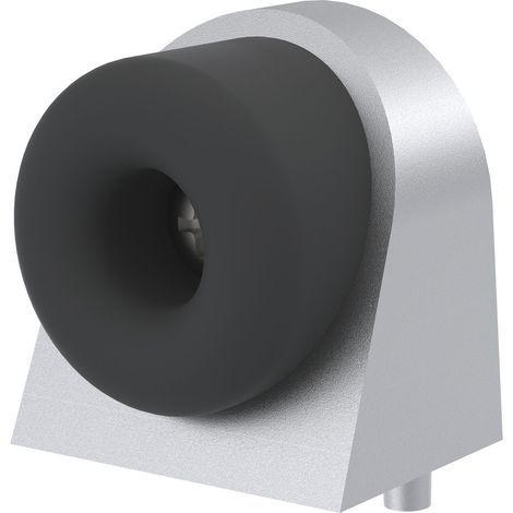 KWS Bodentürpuffer 2028 Aluminium silber - Türstopper mit schwarzem Gummi - Bodenmontage 37x48x50mm - für Türgewicht bis 30 kg (1/3)