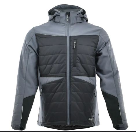 Chaqueta de trabajo híbrida de invierno softshell aislante para hombre - Comfort Winter sara XXL Petrol-Black (1/4)