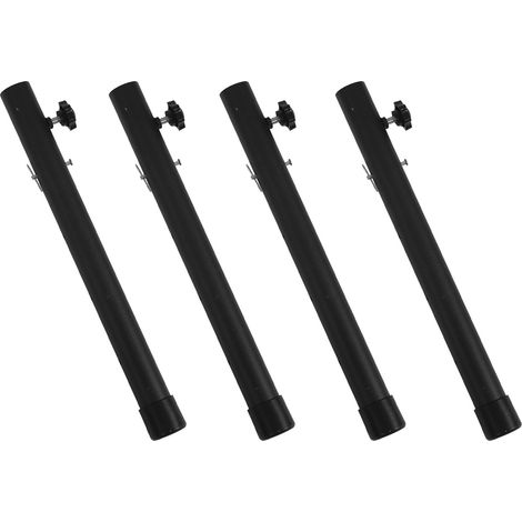 4 rehausseurs de pieds de table en acier 44 cm pour rallonges de table pliantes, jambes droites et courbées (1/5)