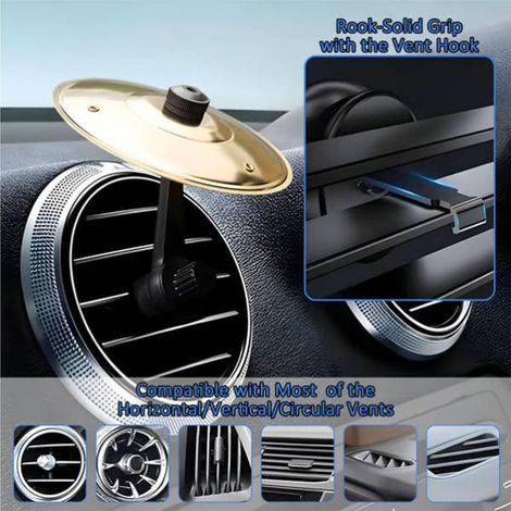 Cymbale de batterie pour grille d'aération de voiture - Gadget musical original - Son métallique clair - Installation facile (1/3)