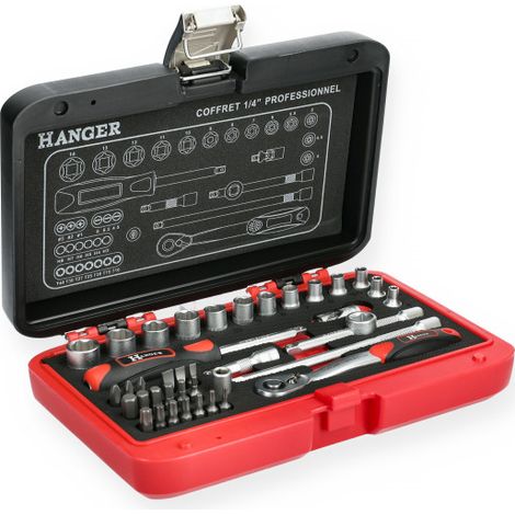 Coffret de douilles 1 4 40 pièces HANGER 251002 (1/3)