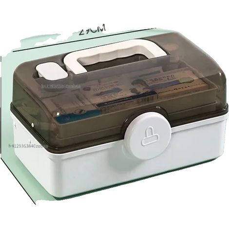 Kit di pronto soccorso, design portatile, scomparto organizzato, BIANCO (1/2)