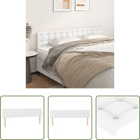 Tête de lit en similicuir - Têtes de lit Blanc 200x5x78/88 cm Similicuir (1/5)