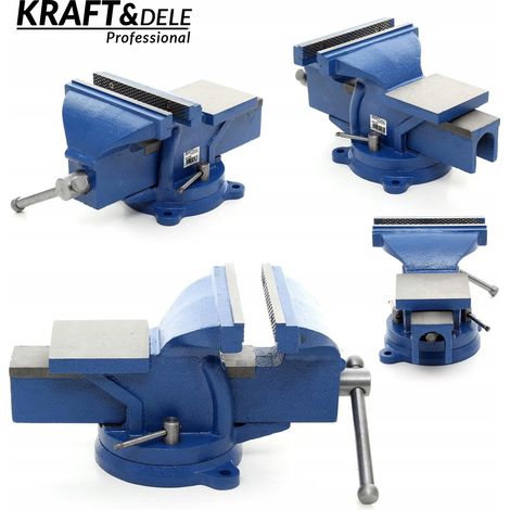 360° drehbarer Schlosserschraubstock 100 mm massiver Amboss Kraft&Dele (1/5)