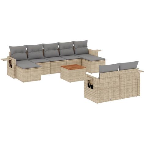 Maison Exclusive - Patio Sofa Set 9 plaza Mix Beige (1/5)