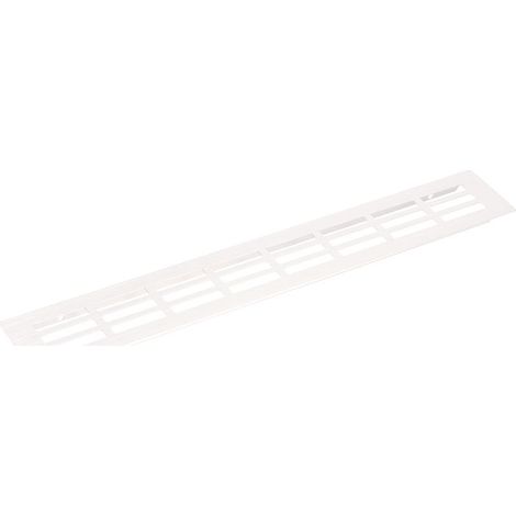 Rejilla de ventilación de 250 x 60 mm para ventilación mecánica – Aluminio blanco – Uso universal – Con orificios pretaladrados para fijación – Para aire interior y exterior (1/2)