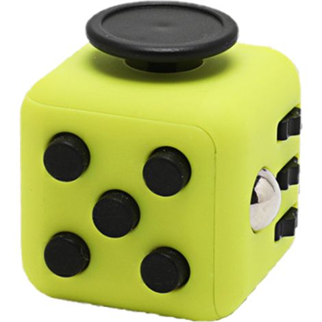Jouet Antistress Adulte - Dés Décompression Portables pour Bureau et Maison, Vert Fluorescent et Noir (1/5)