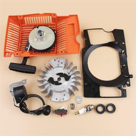 Kit de commutateur de conducteur d'air de bobine d'allumage à volant de lanceur de recul, pour pièces de tronçonneuses Husqvarna 268 272, 537051602, 587329601, 501659201, 503615571. (1/5)