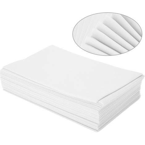 10 Draps Jetables Épais pour Salon de Coiffure, Massage et Clinique, Blancs (1/5)