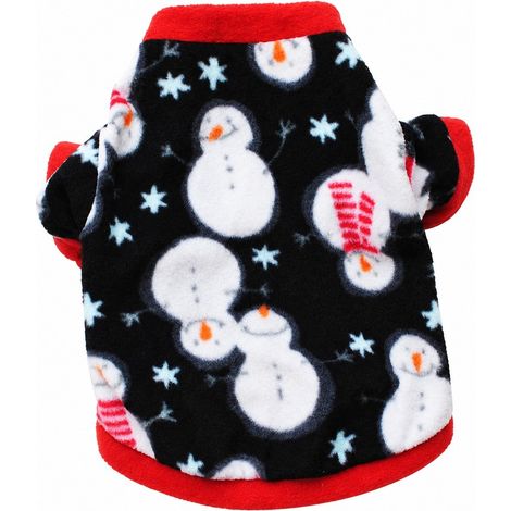 Veste polaire chaude d'hiver pour chien, tailles XS à L, motif chiot ourson et bonhomme de neige. (1/5)