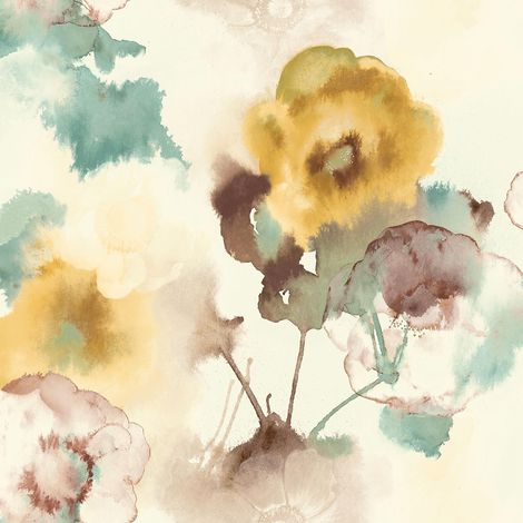 Wallquest Watercolour Painted Flowers Wallpaper Stylish Acrylic Coated Paper (1/4)