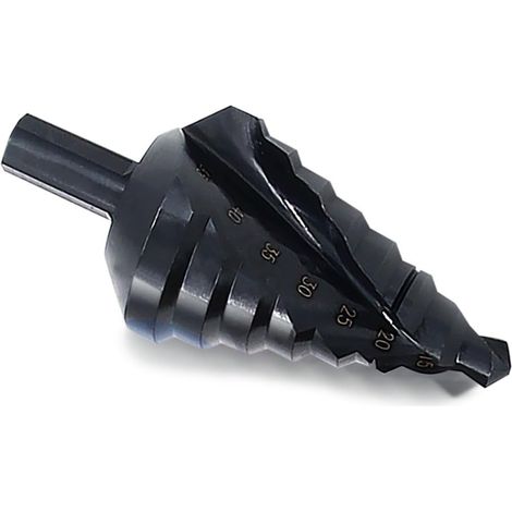 LEMROE spirale Nitruration Foret étagé  Multi trou Cutter 45mmtotal 8 étapes Tailles de coupe Agrandir EN tle PCV travail 10 Mm Bois (1/4)
