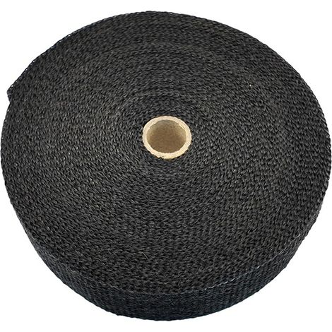 Ruban de protection thermique en fibre de verre 10 m + colliers de serrage pour collecteurs d'échappement (voiture, moto), noir (1/5)