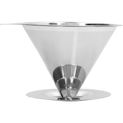 Kaffeefilter für Filterkaffee, langsames Auftropfen, 1 bis 6 Tassen, Kegelfilter, wiederverwendbar, Edelstahl (1/5)