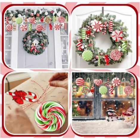 Décorations de Noël - Non spécifié - Kit de 20 pièces - Bois - Sucre d'orge - À suspendre (1/4)
