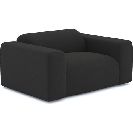 Fauteuil en tissu bouclette anthracite foncé MYRA (1/5)