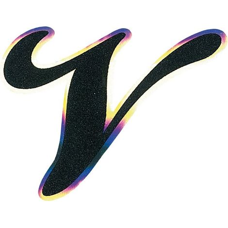 Adesivo Monogramma Lettera V, Nero Metallescente (1/2)