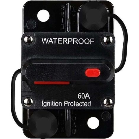 Disjoncteur étanche 60A – Réinitialisation manuelle – 12V-48V DC – Protection électronique pour bateau et véhicule