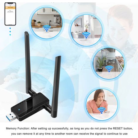 Répéteurs sans fil USB 300Mbps 2.4G, extenseur WIFI, Booster de signaux, amplificateur Internet d'intérieur à domicile (1/5)