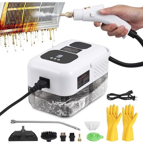 Nettoyeur Vapeur Steamer Portable, 2500w 9 Vitesses Réglables Nettoyeur Vapeur Haute Pression Professionnel pour Tous Les Meubles de Cuisine, Canapés, Sol, Salle de Bain, Carrelage (Blanc)