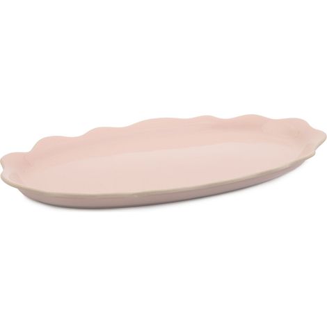 Jamie Oliver Big Love Pass-Me - Plato de cerámica moteado duradero con forma estriada para horno a mesa con esmalte transparente, apto para lavavajillas, horno, 35 x 20 cm