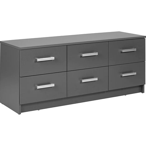 Inter Link Mobile Basso Grigio 6 Cassetti Laminato 121,8x40x50,8 cm (1/5)