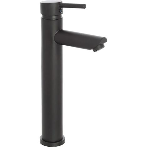 Miscelatore lavabo alto nero opaco con piletta click clack York (1/3)