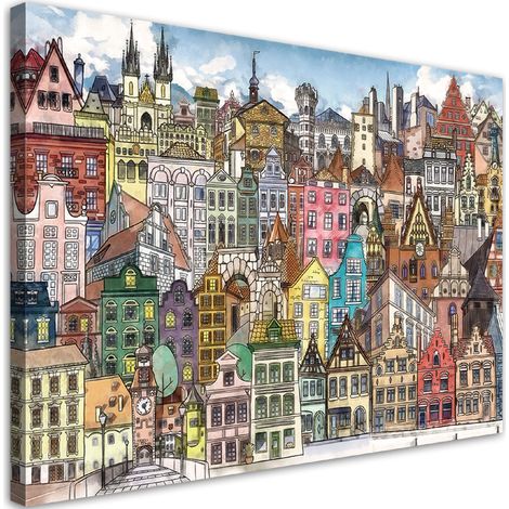 Tableau décoratif Ville joyeuse 90x60 (1/5)