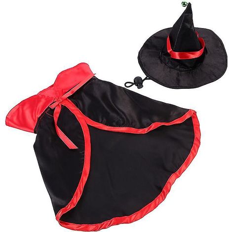 1 Set Hexenumhang und Zaubererhut für Haustiere zur Halloween-Dekoration