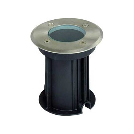 V-TAC VT-7677 Portalampada a incasso lampada interrata segnapassi calpestabile rotondo colore nero e acciaio GU10 IP65 - SKU 7515