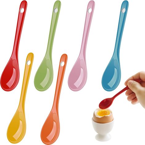Lot de 6 Cuillère,Céramique,12.3cm,Multicolore,Réutilisable,Café,Thé,Dessert (1/5)