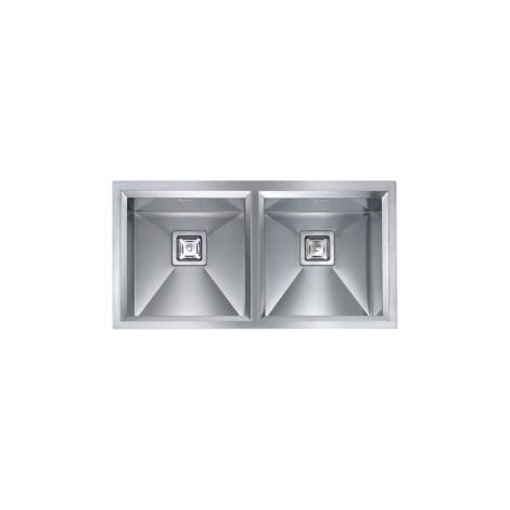 CM 012805.X0.01.2063 Glamour Lavello da incasso semifilo 2 vasche 87,5 x 45 cm acciaio inox satinato (87,5x45x19 cm) colore Acciaio (1/5)