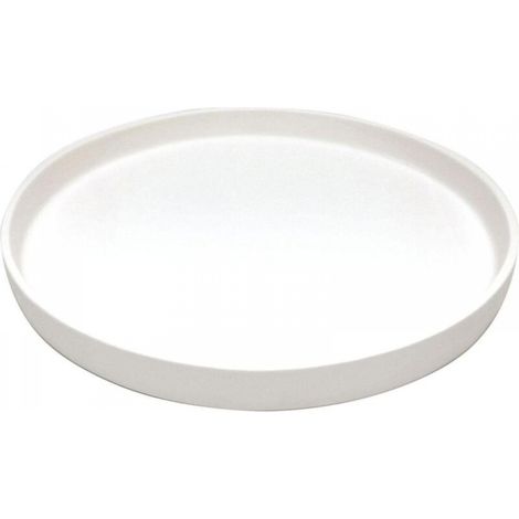 Plateau de pot de fleurs en céramique blanc de 21 cm de diamètre extérieur adapté aux bacs à fleurs intérieurs et extérieurs, 1 pièce (1/5)