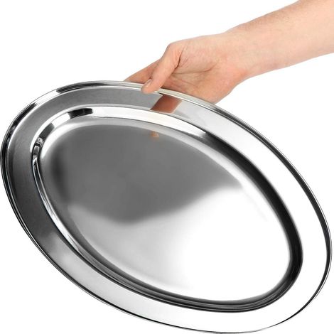 Ilsa Bandeja Ovalada de Servir de Acero Inoxidable 45 cm (1/5)