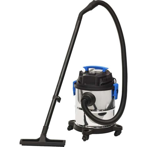 vidaXL Aspirador en seco y húmedo plateado 1200 W 20 L (1/2)