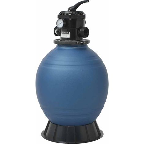 Filtro de arena de piscina válvula de 6 posiciones azul 460 mm vidaXL