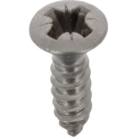 Vis à Tôle Tête Inox A4 Fraisée Bombée Pozidrive, 3.5mm x 13mm, DIN 7983, Lot de 25, Zinc Blanc (1/4)