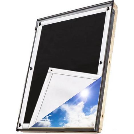 Store Occultant sans Perçage pour Roto 5/9-32x76cm, Rideau Occultant Thermiques avec Ventouse, Protection Solaire et Isolant Thermique, Store pour Chambre, Bébé Chambre, Grenier (1/5)