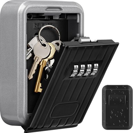 Boite à Clé Sécurisée Montage Mural Boite a Clef avec Code Numérique à 4 Chiffres, Extra Grande Lock Box Coffre a Clefs Exterieur, Format XL Boîte à Clés à Code (1/5)