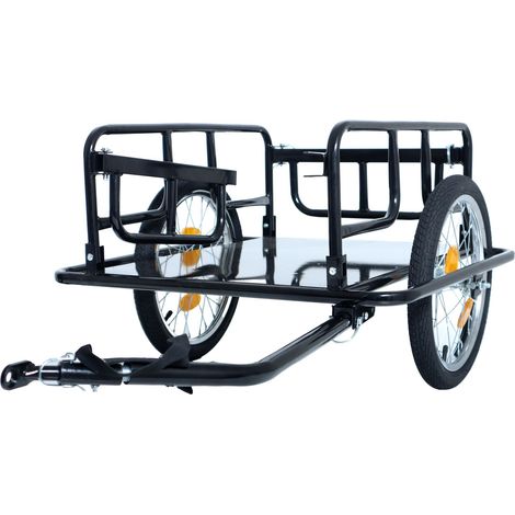 Remorque cargo pour vélo – Remorque robuste avec une capacité de charge de 50 kg et un attelage universel, équipée de roues de 16 pouces et de réflecteurs, idéale pour faire les courses, voyager et tr (1/5)