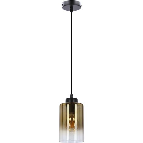 Suspension noire verre ambre E27 60W Aspra Candellux (1/2)