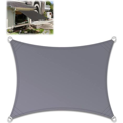 MINKUROW Tenda a Vela Rettangolare Impermeabile per Patio, Giardino, Attività in Cortile (2m x 3m, Grigio), (Rettangolo 23m) (1/5)