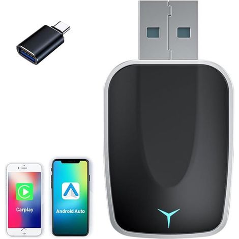 Adaptador inalámbrico 2 en 1 para CarPlay y Android Auto: Conectar y usar para mayor comodidad. (1/5)
