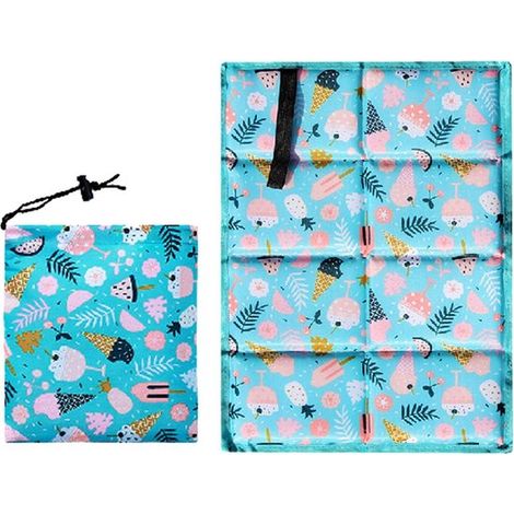 Cojín plegable y aislante para exteriores – juego de 2 – cojín infantil – alfombra de juegos impermeable – accesorio para caminar – Azul oscuro (1/5)