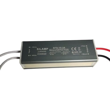 Silamp – Transformateur 220V 24V 15W IP67 DC 0.6A – Alimentation pour zones humides – Performance optimale et efficacité énergétique