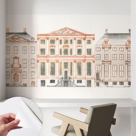 Papier peint adhésif autocollant pour salon chambre à coucher tendance et originale Bâtiments classiques 104x70 cm (1/5)